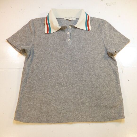 PROJECT SOCIAL T x URBAN OUTFITTERS PREPPY TERRY CLOTH POLO T SHIRT Womens M - Picture 2 of 3